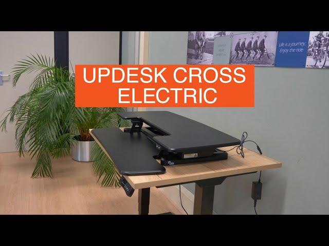 UPdesk Cross Electric | Sit-Stand Desk Converter | Worktrainer