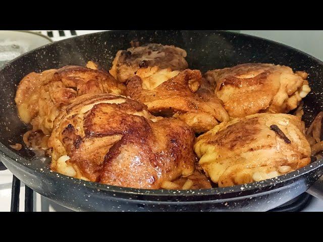 Chicken thighs in a pan Tastier than in the oven Delicious and quick dinner for the family‼️