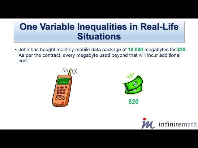 One Variable Inequalities in Real Life Situations | Infinite-Math.com