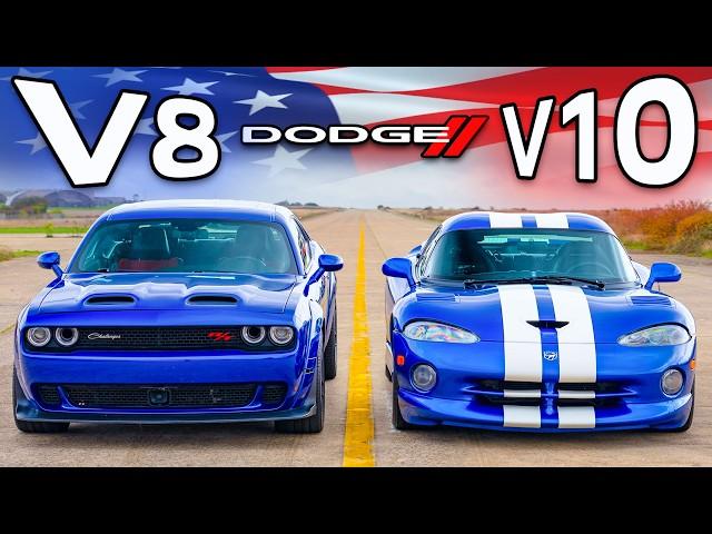 V10 Dodge Viper v V8 Challenger: DRAG RACE