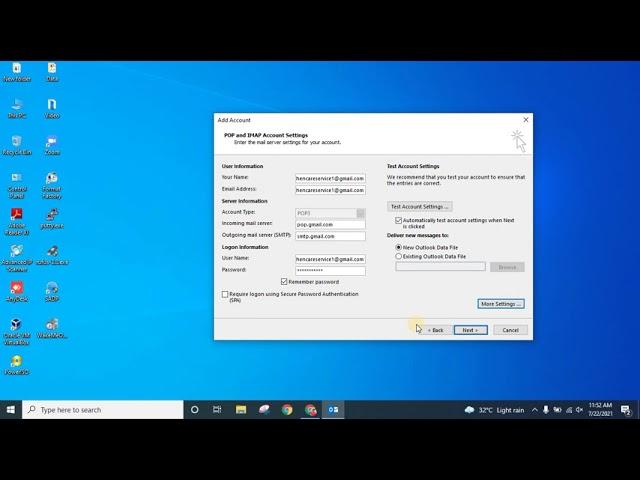 How to Setup Outlook 2013 in Windows 10 | Configure POP3 in Outlook