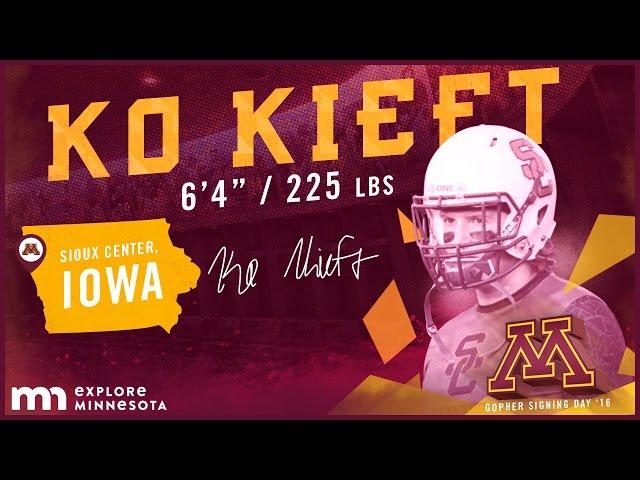 Ko Kieft: Highlights & Commentary (2016 Gopher Football Signing Day)