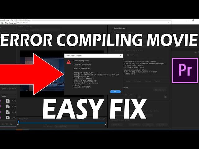 Premiere Pro 2020 - ERROR COMPILING MOVIE Easy Fix