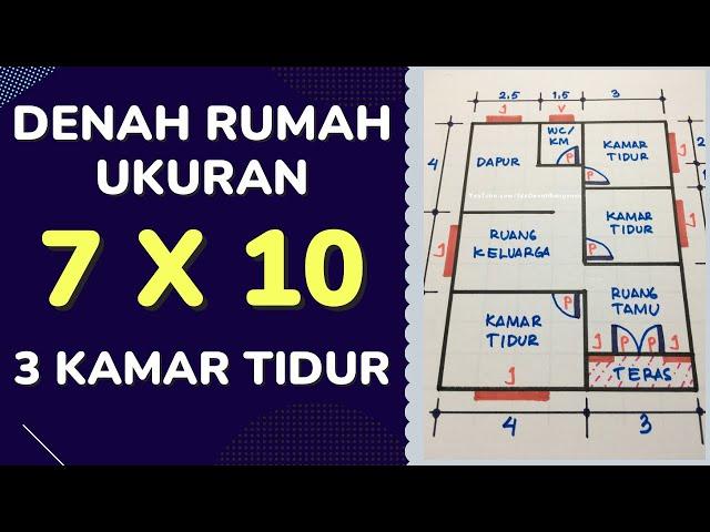 Denah Rumah Ukuran 7x10 3 Kamar Tidur