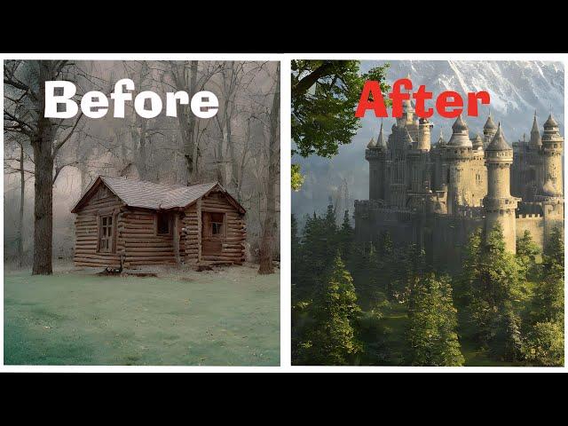 From Cozy Cabin to Majestic Kingdom: Mind-Blowing AI Time Lapse