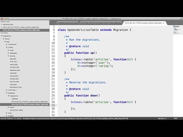 Laravel Migrations: Updating Tables (Part 4/4)