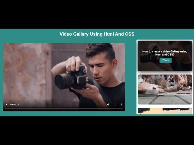 How to make video gallery using Html and CSS