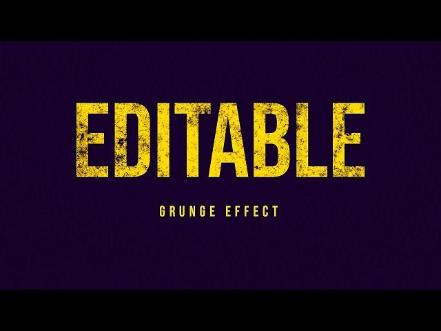 Editable Grunge Text Effect in Photoshop | Photoshop Tutorial