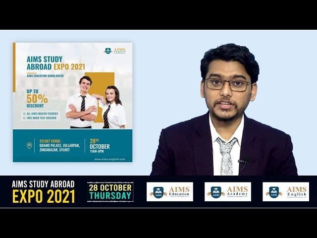 AIMS Study Abroad Expo 2021 | Invitation |AIMS Education |AIMS Academy |AIMS English | Dinaj Ahamed