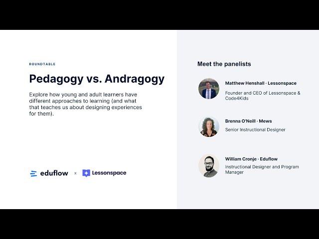 Pedagogy vs. Andragogy