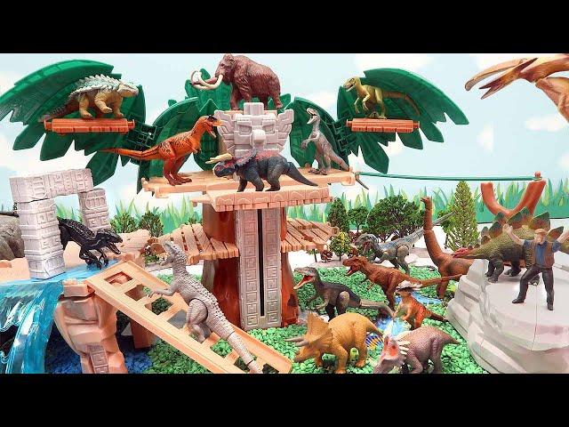 Dinosaur Jungle Tower - Dinosaur And Owen Battle. T-Rex, Velociraptor Jurassic World