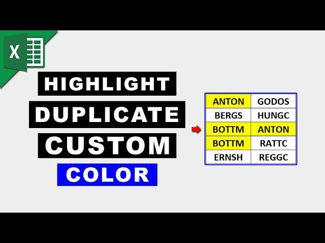 How to Highlight Duplicates with Different colors in Excel sheet