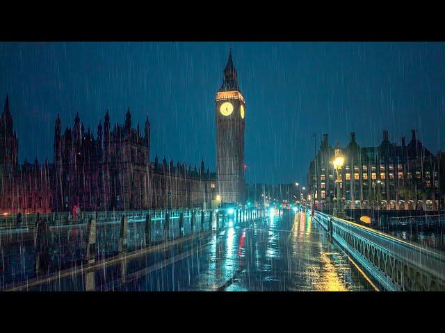 RAINY LONDON DAWN WALK ️ Westminster Bridge to Piccadilly Circus · 4K HDR