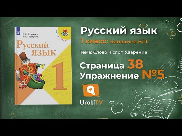 Страница 38 Упражнение 5 «Перенос слов» - Русский язык 1 класс (Канакина, Горецкий)