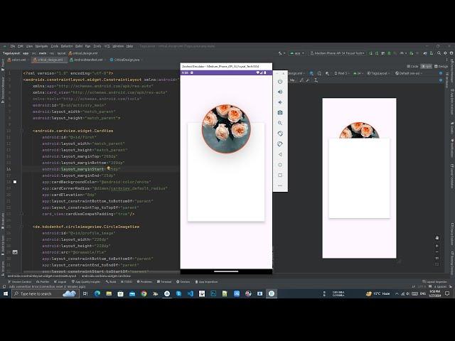 Android – Imageview on the top of cardview | Android Studio | Java