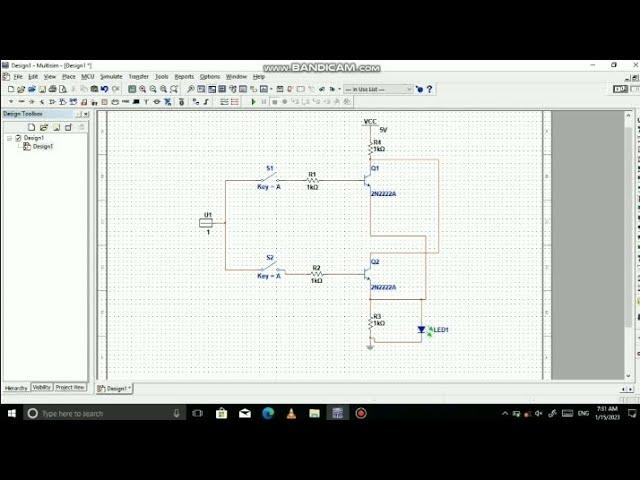 OR gate using transistor simulation