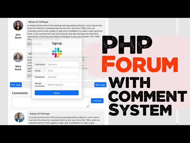 PHP User Forum with comment system + Source code | Beginner level | Quick programming tutorial