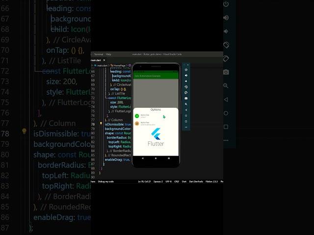 Flutter Tutorial Modal Bottom Sheet Using GetX #shorts #flutterdev #flutter