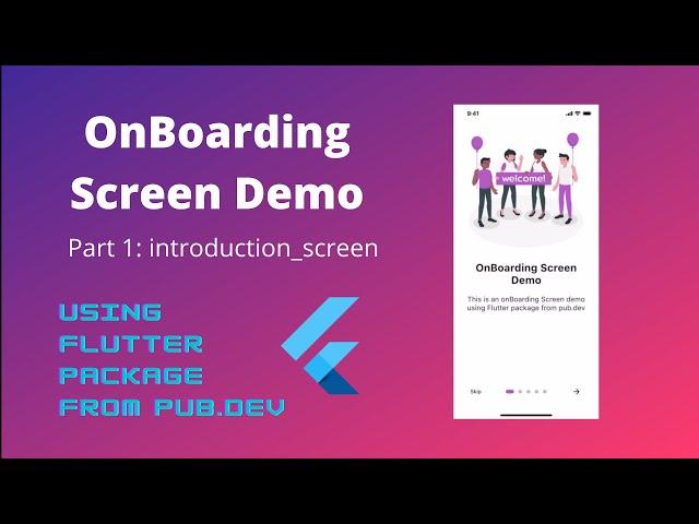 Flutter - How to create OnBoarding Screen with flutter package part 1