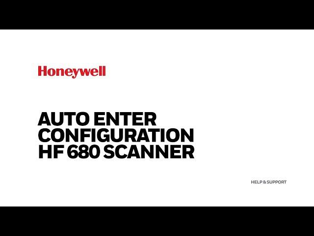 Auto Enter Configuration HF680 Scanner