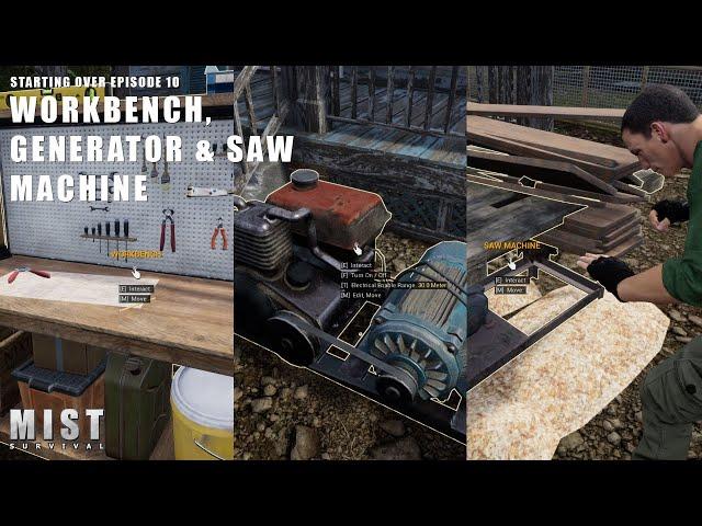 Workbench, Generator & Saw Machine | Mist Survival Gameplay | Starting Over Episode 10