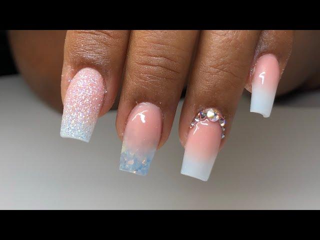 Baby Blue Nails | Full Process | Short Nails | Acrylic Nails Tutorial