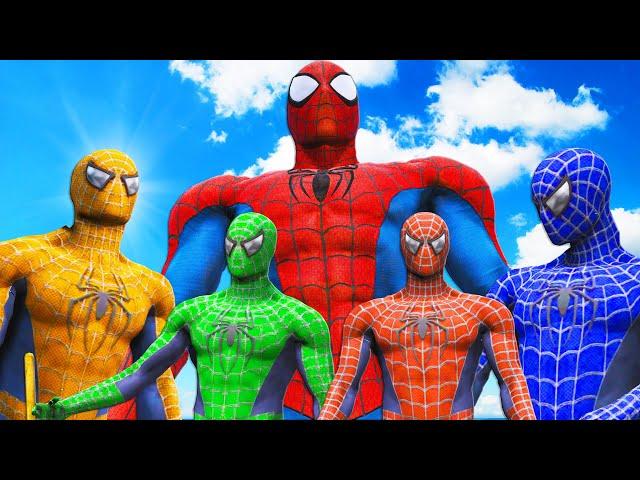 TEAM SPIDER-MAN VS SPIDERMAN MUSCLE - EPIC SUPERHEROES BATTLE