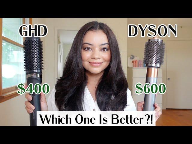 New GHD Duet Blowdry VS Dyson Airwrap Large Round Brush on Curly Hair!  Which One Is BETTER?!