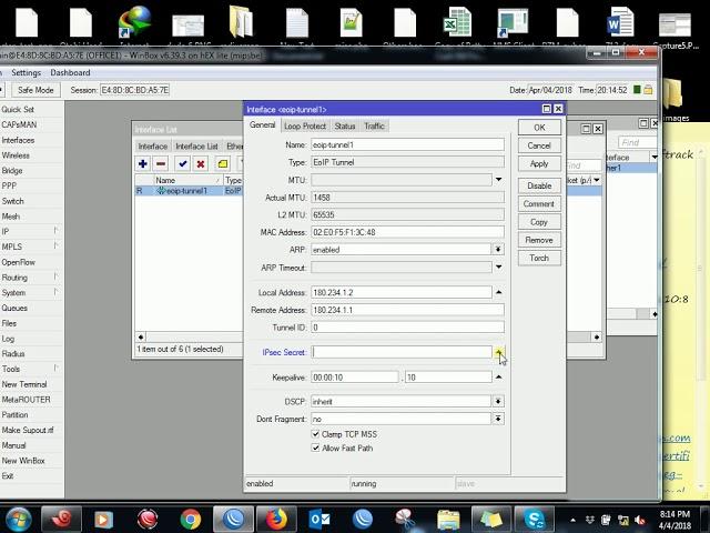 Mikrotik Tutorial : EOIP TUNNEL