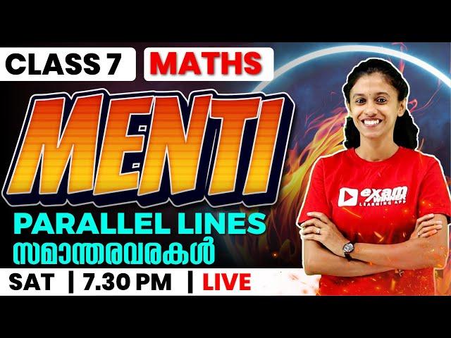 CLASS 7 MATHS | MENTI REVISION | PARALLEL LINES | സമാന്തരവരകൾ | CHAPTER 2 | EXAM WINNER