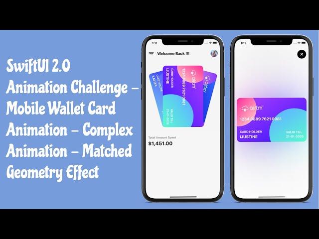 SwiftUI 2.0 Mobile Wallet Card Animation - Matched Geometry Effect - SwiftUI Tutorials