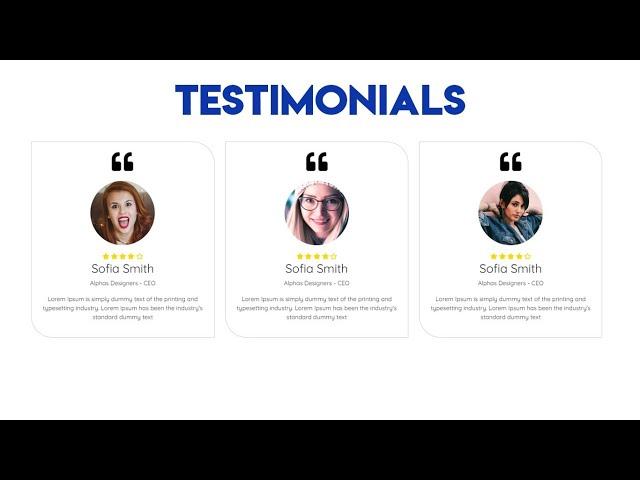 How To Make Website Testimonials Carousel Using HTML CSS And Bootstrap | SpeedArt