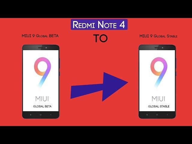 Redmi Note 4 MIUI 9 Global BETA To MIUI 9 Global Stable