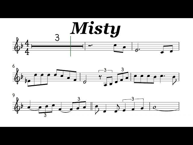 Misty Clarinet Trumpet Sheet Music Backing Track Play Along Partitura