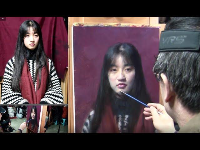 Oil Painting Portrait Demonstration by Leng Jun Artist