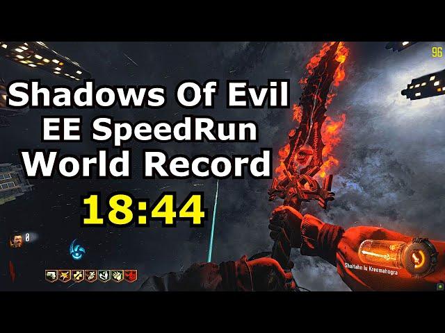 Shadows Of Evil Easter Egg SpeedRun World Record Solo any % 18:44