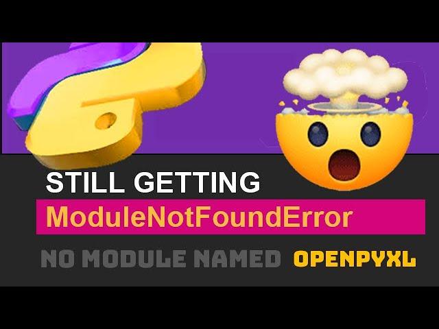  Fix ModuleNotFoundError (No Module Named openpyxl) Python Import Error (If Installed / If Exists)