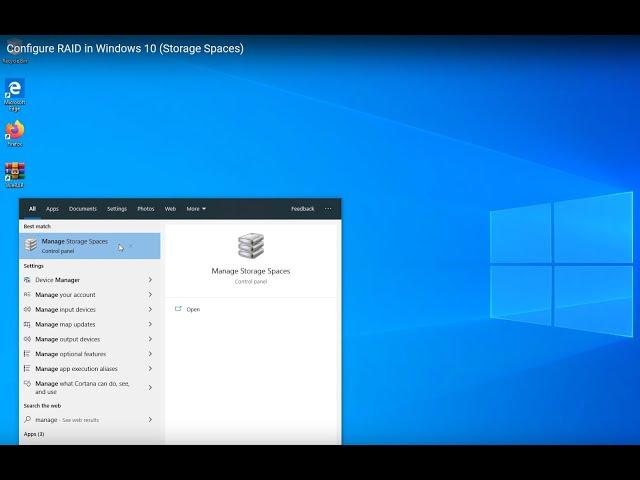 Configure RAID in Windows 10 (Storage Spaces)