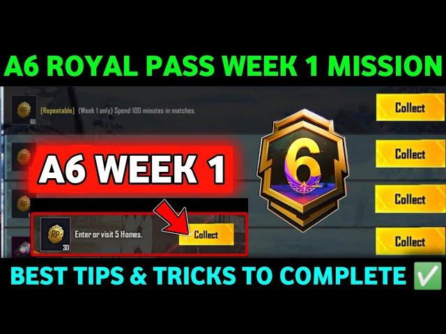 A6 WEEK 1 MISSION | PUBG WEEK 1 MISSIONS EXPLAINED A6 | A6 ROYAL PASS WEEK 1 MISSION | C6S17 WEEK 1