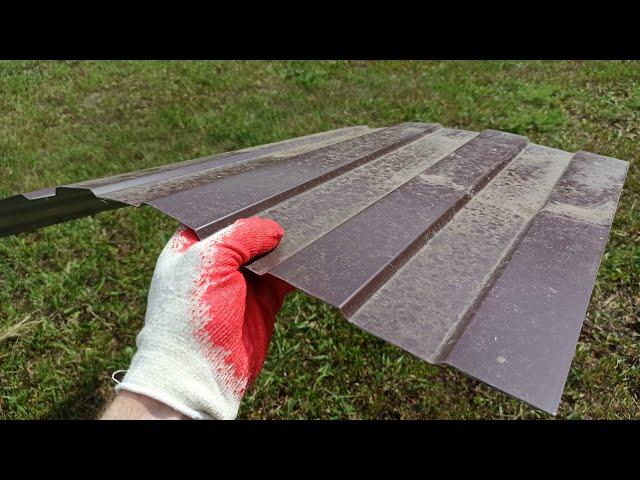 Decorative bricks from trimming metal slate, a smart idea with your own hands !!!