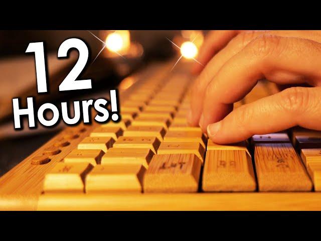 [12 Hours ASMR] Wooden Keyboard Typing  No Talking