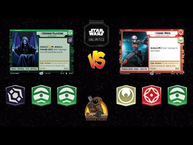 Palp Command vs Sabine Command | Star Wars Unlimited Premier Gameplay | Bo3