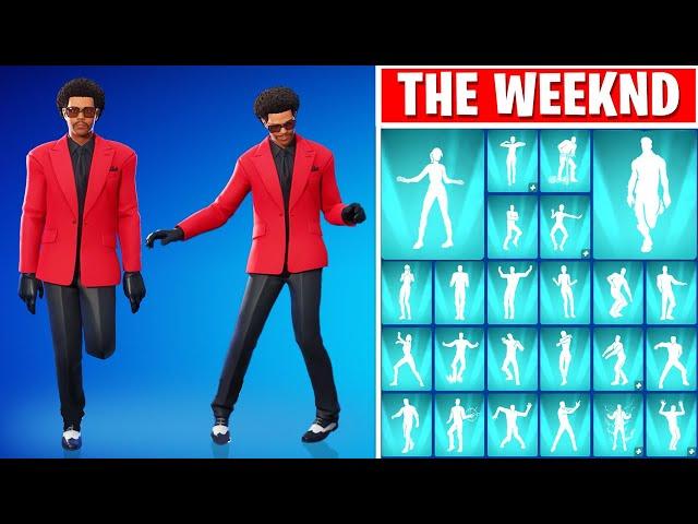 Fortnite - THE WEEKND Skin Showcase With All Icon Series Emotes!