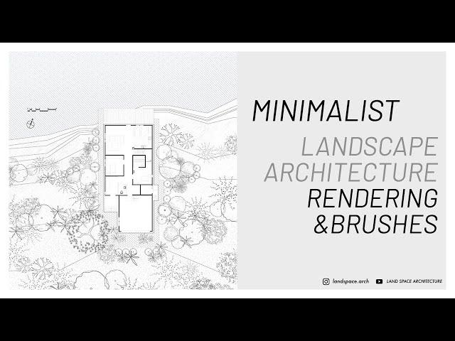 Minimalist Landscape Architecture Rendering and Brushes