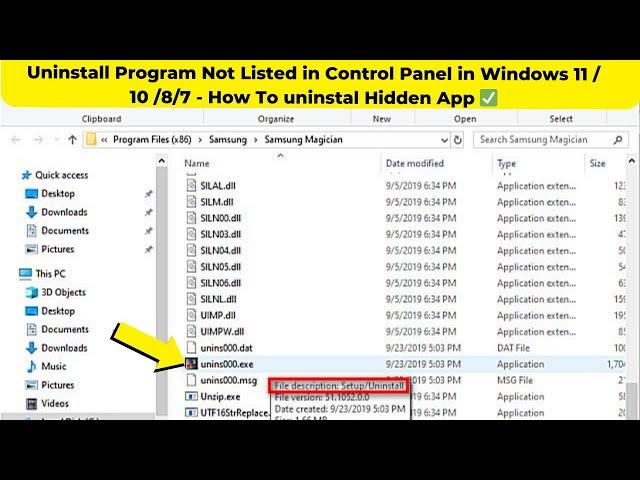 Uninstall Program Not Listed in Control Panel in Windows 11 / 10 /8/7 - How To uninstall Hidden App