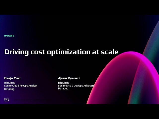 AWS re:Invent 2024 - Driving cost optimization at scale (MAM236)