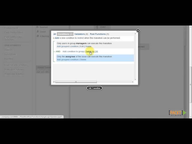 JIRA 6 Essentials Tutorial: Workflow Conditions | packtpub.com