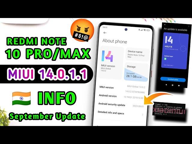 Redmi Note 10 Pro/ Max India New Update Info  | Miui 14.01.1.0 Update 