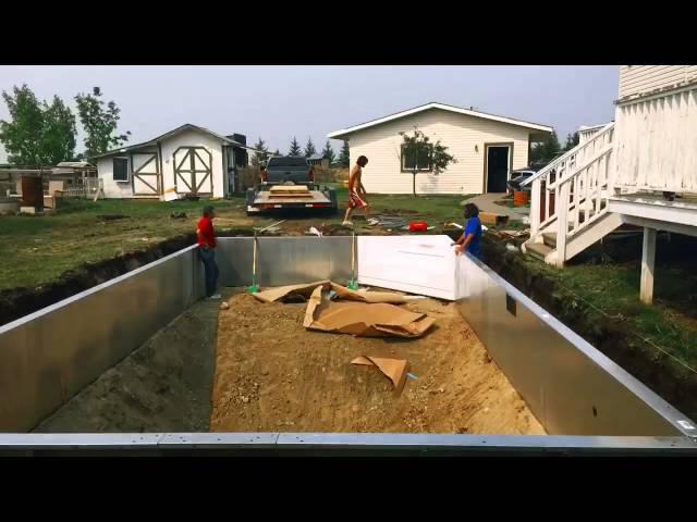 Time lapse of an in ground vinyl liner swimming pool installation