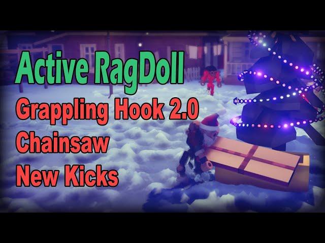 Active Ragdoll in Unity, development progress, Grappling Hook 2.0, Chainsaw, New Kicks!